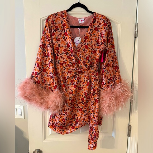 Buddy Love Anisa Feather Sleeve mini dress - Picture 2 of 4